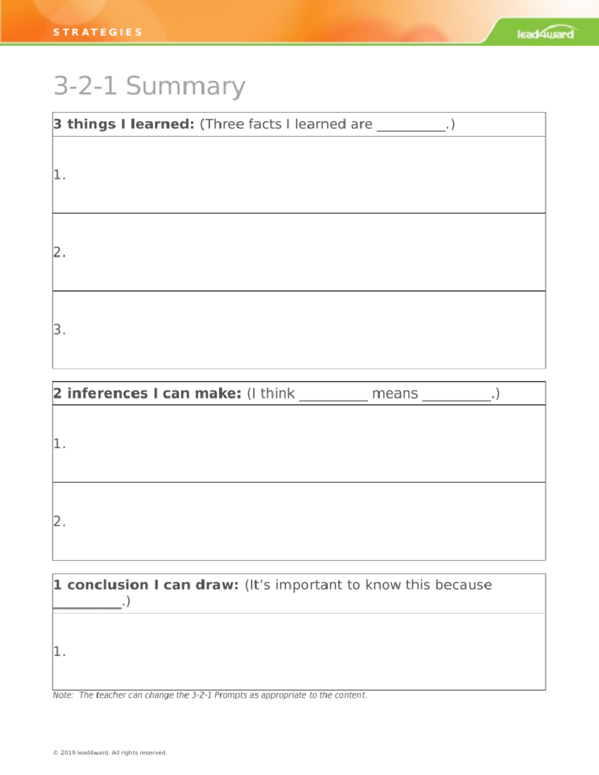 3 2 1 summary template 19-20.docx Schoology - STRATEGIES lead4ward ...