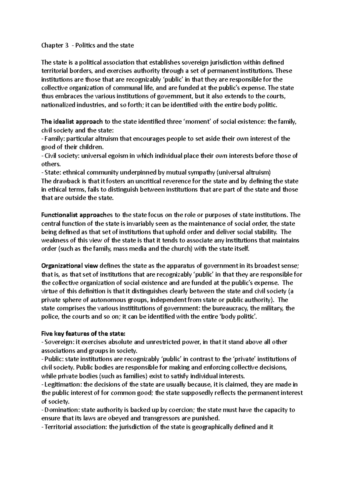 Political Science 101: Chapter 3 - Politics and the State Explained ...