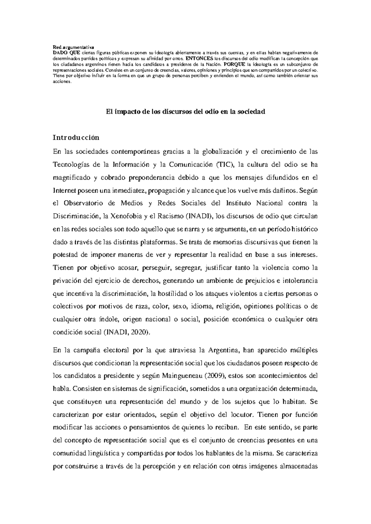 Impacto de los Discursos de Odio en la Representación Política en ...