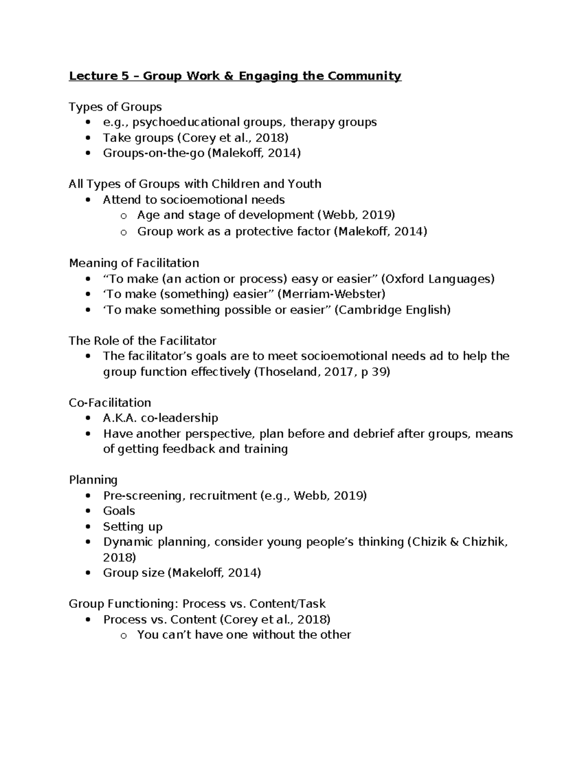 Lecture 5: Group Work & Community Engagement Techniques - Lecture 5 ...