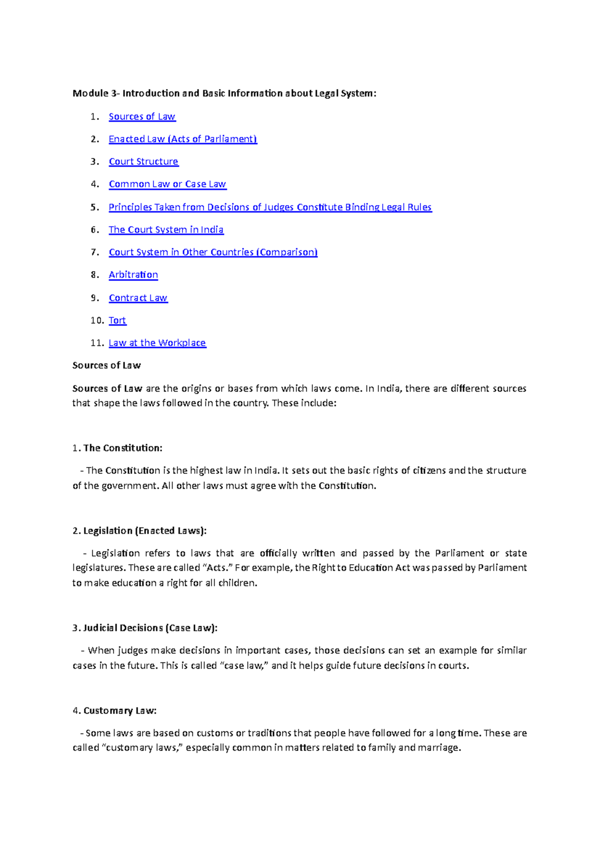Legal System Overview: Sources, Court Structure, and Key Laws (LAW101 ...
