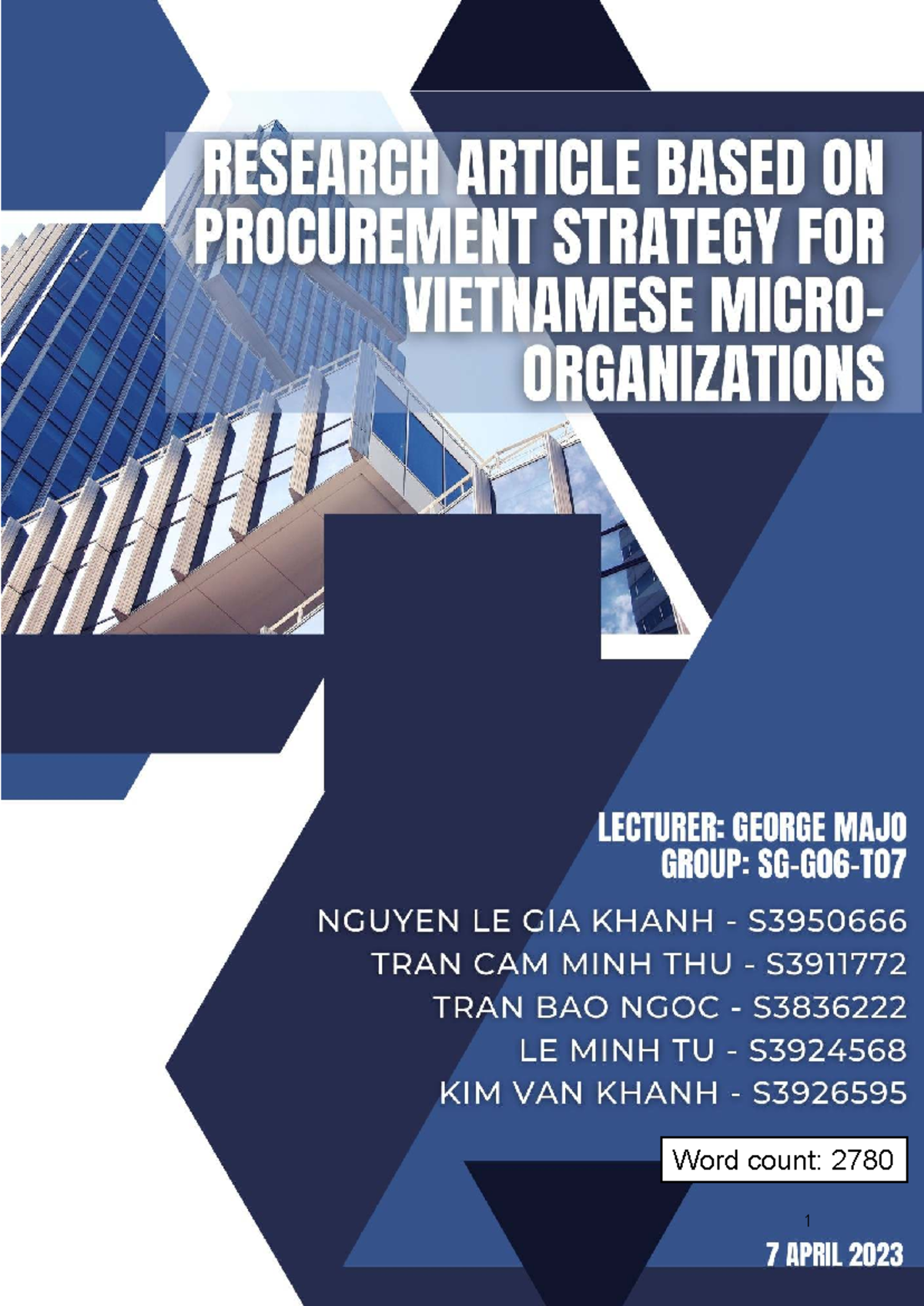 Purchasing and Supply Chain Management (PSC 101) - Strategic