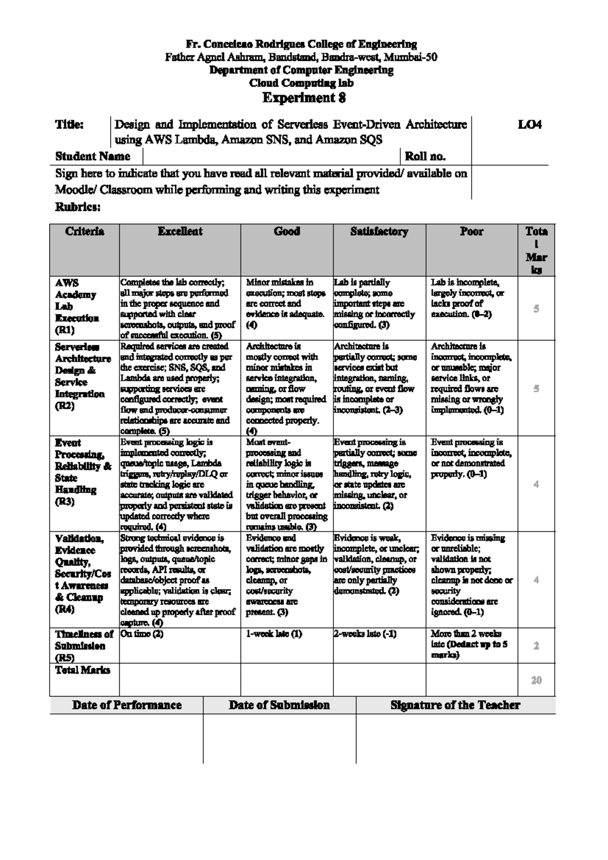 Ccl Lab 8: Design & Implementation of Serverless Architecture using AWS ...
