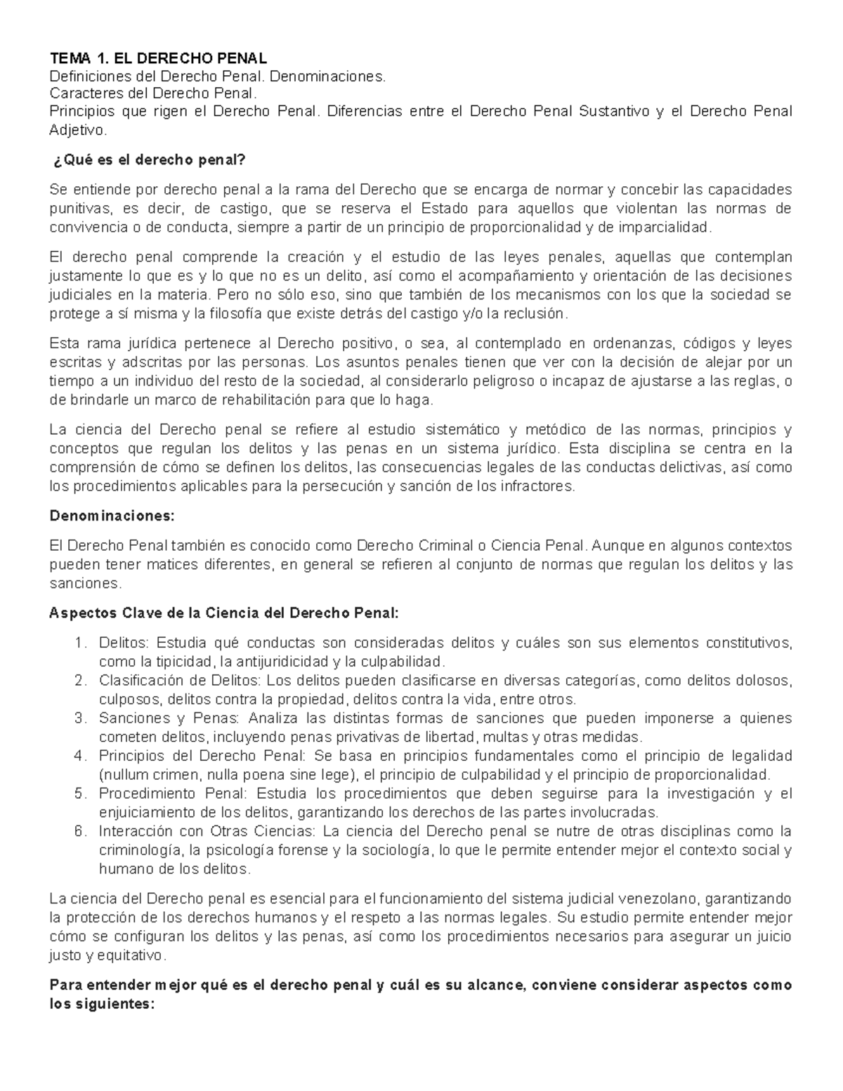 TEMA 1 Y 2: FUNDAMENTOS DEL DERECHO PENAL Y SUS PRINCIPIOS - Studocu