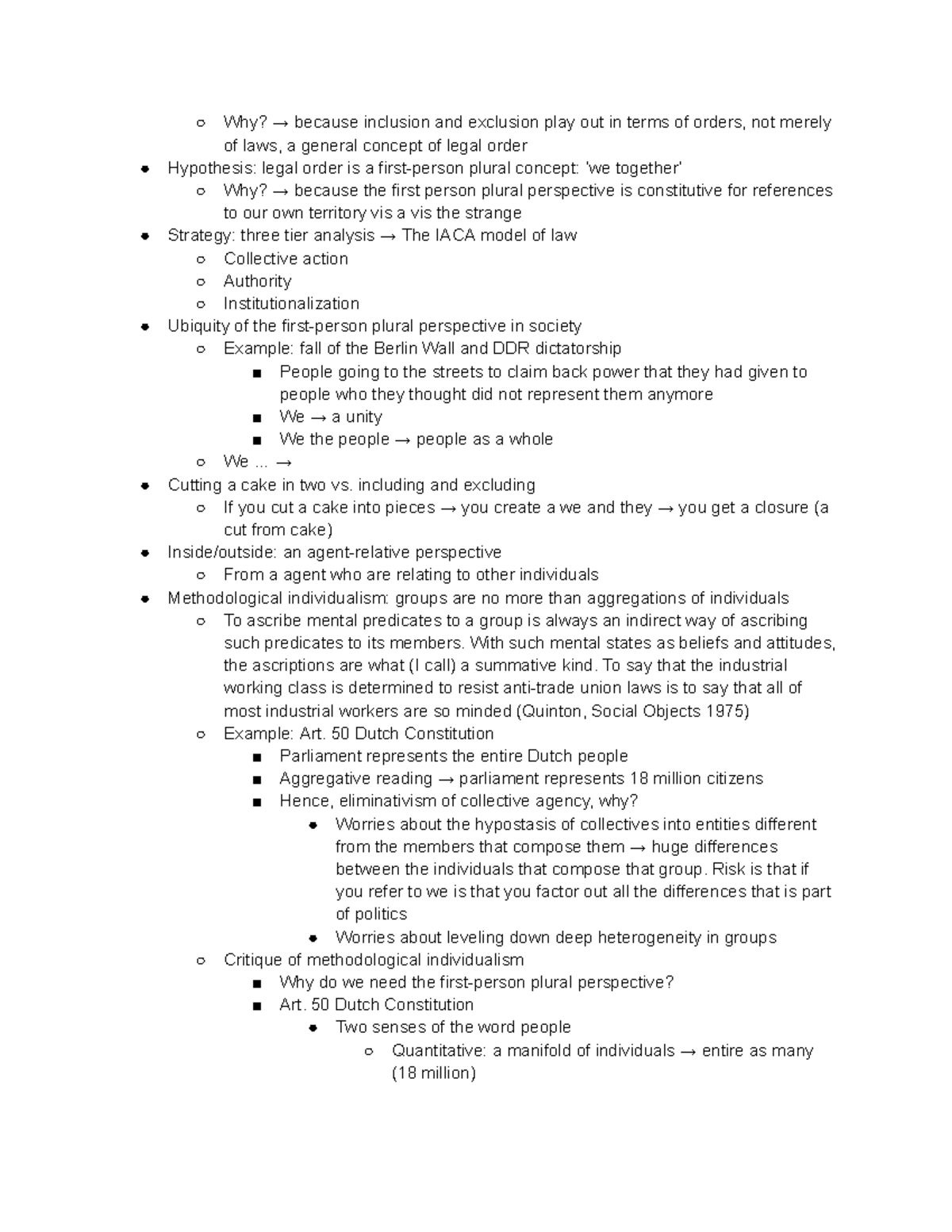 IACA Model of Law: Plural Perspectives on Collective Agency - Studeersnel