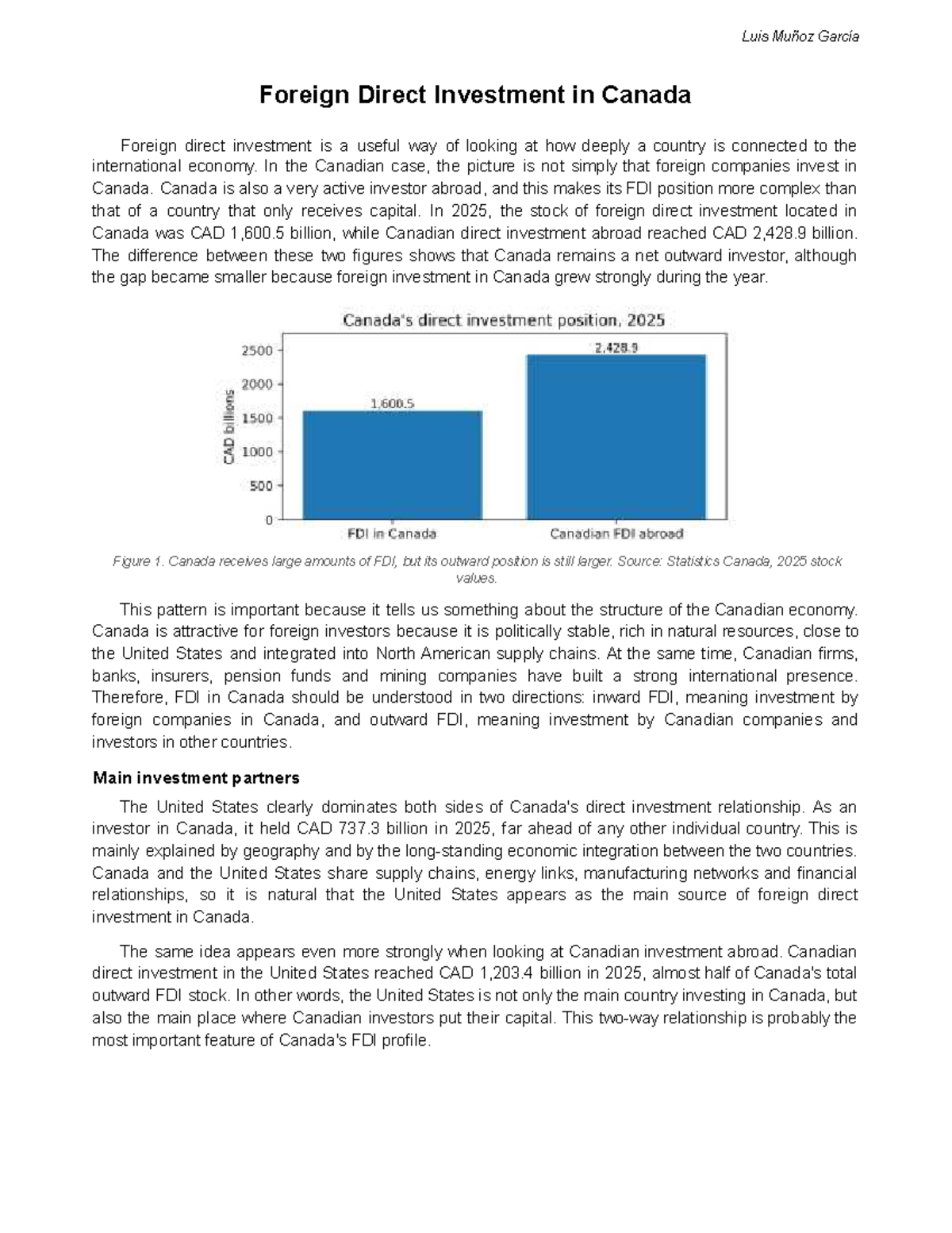 Canada FDI Analysis: Inward and Outward Investment Trends - Studocu