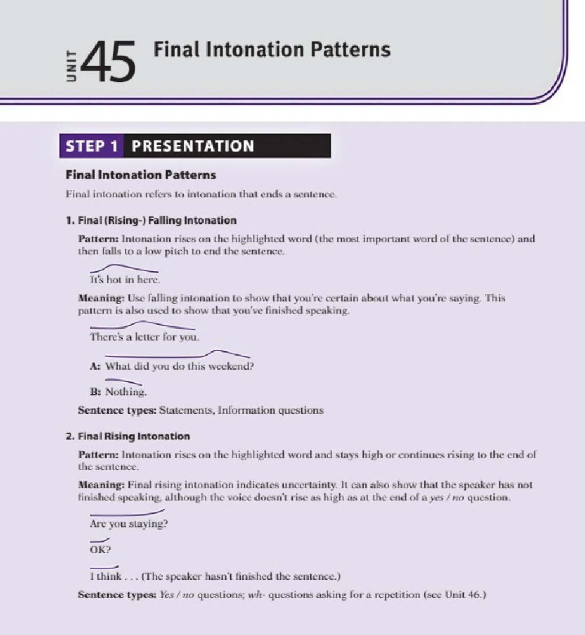 Unit 5 - Final Intonation Patterns Presentation for ICPNA - Studocu