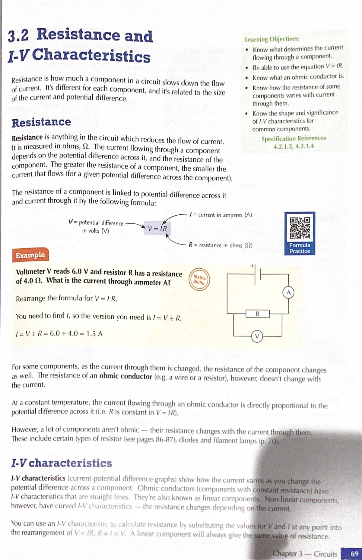 3.2 Resistance and Learning Objectives: Current Characteristics & Ohmic ...