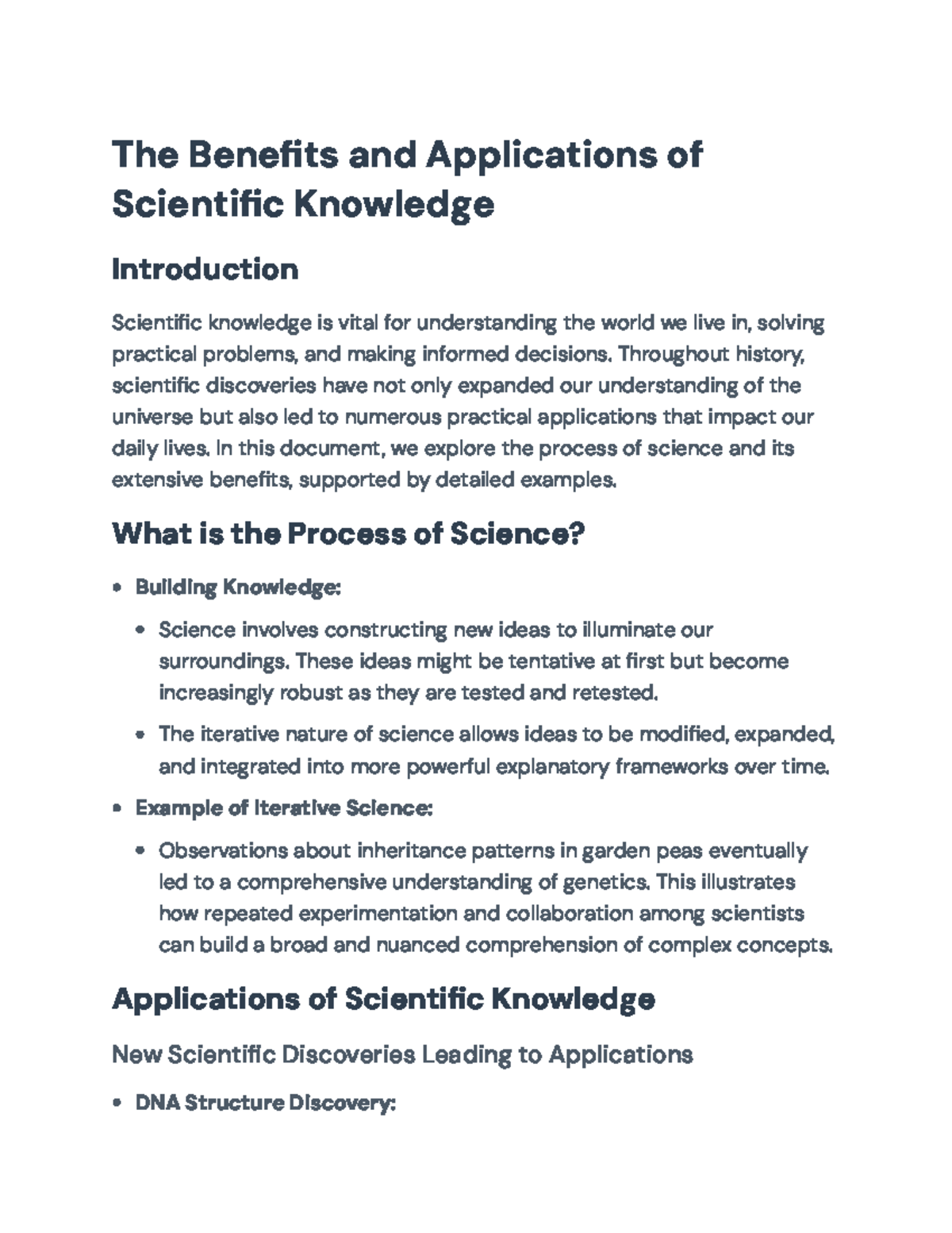 Exploring the Benefits and Applications of Scientific Knowledge - The ...