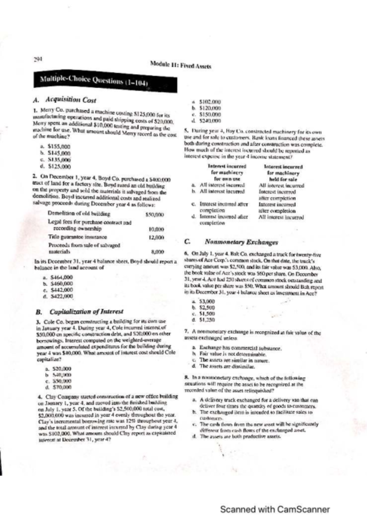 ACC 226: Second Exam Study Guide on Property, Plant, and Equipment ...
