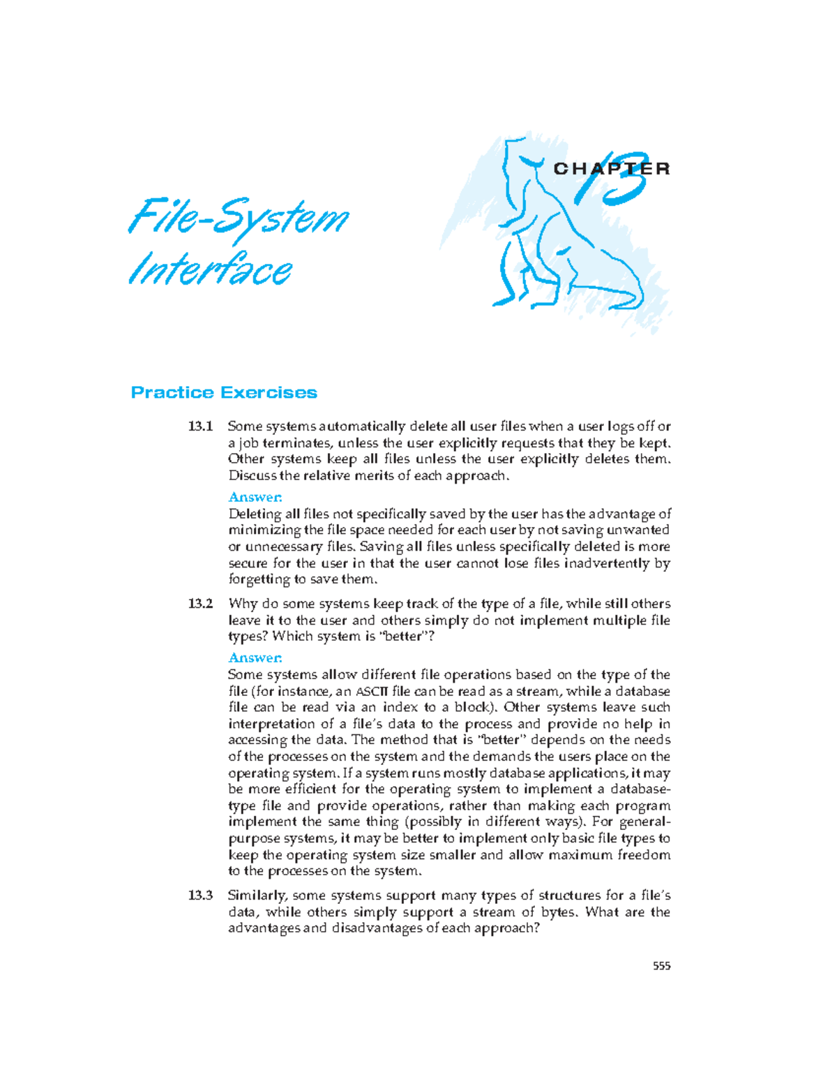 Operating Systems Concepts (OS 101) Chapter 13: File-System Exercises ...