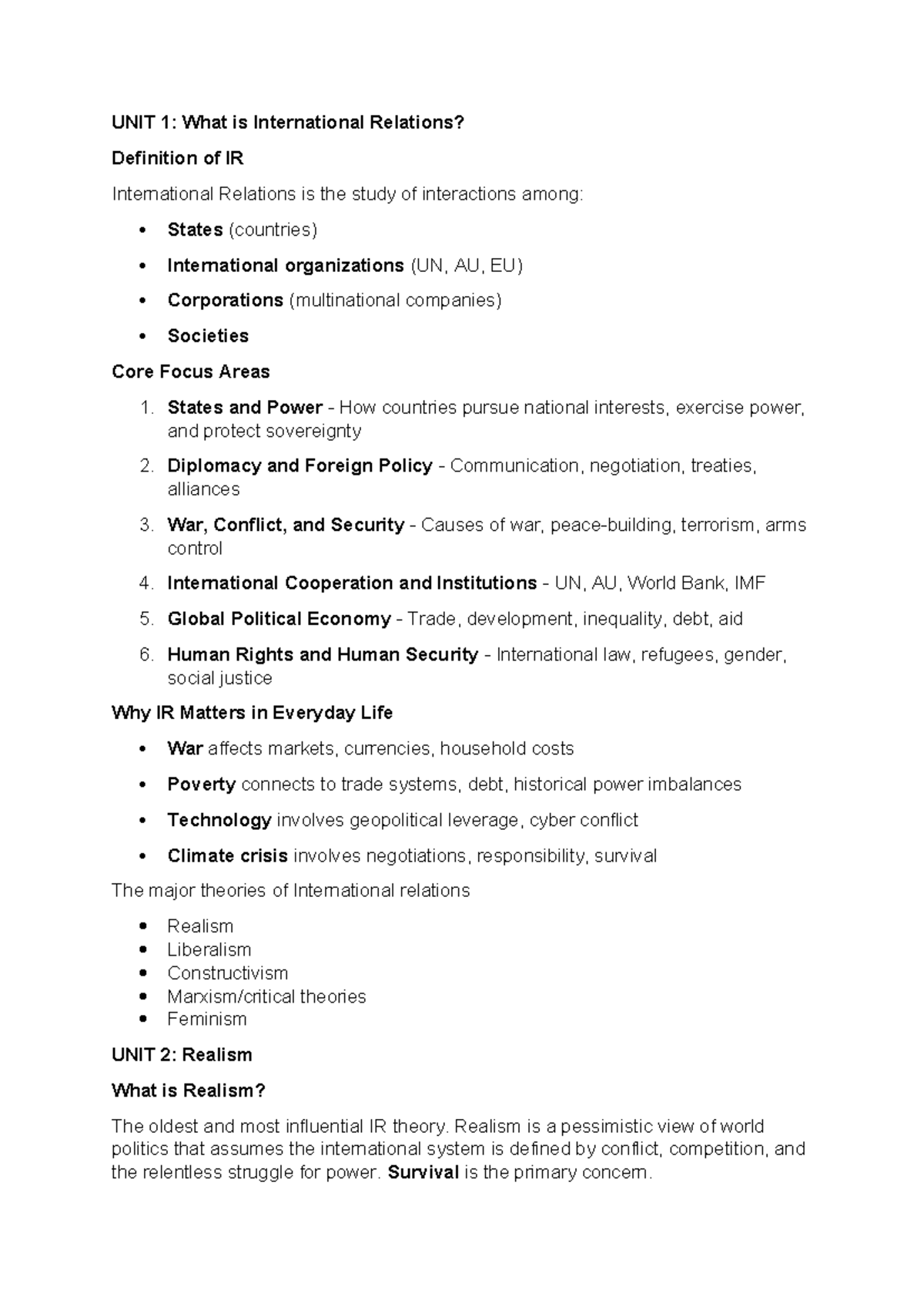 INT 101: Intro to International Relations - Key Concepts & Theories ...
