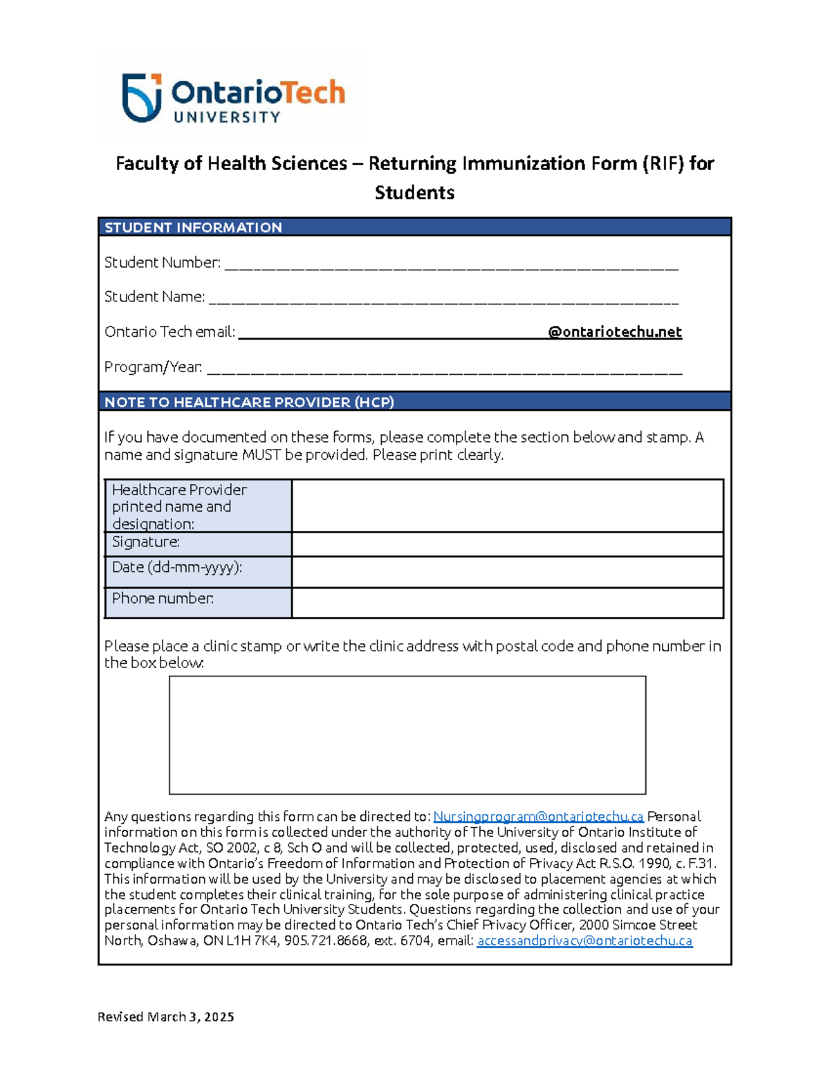 2025-returning-student-immunization-forms copy - Faculty of Health ...