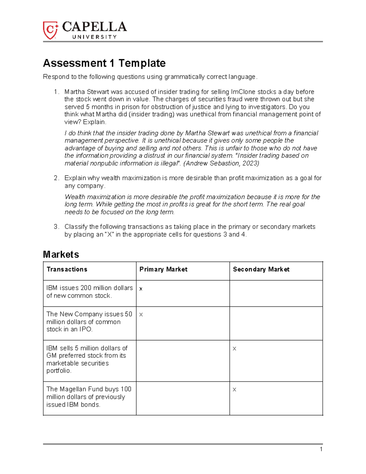 Cf assessment 1 template - Assessment 1 Template Respond to the ...