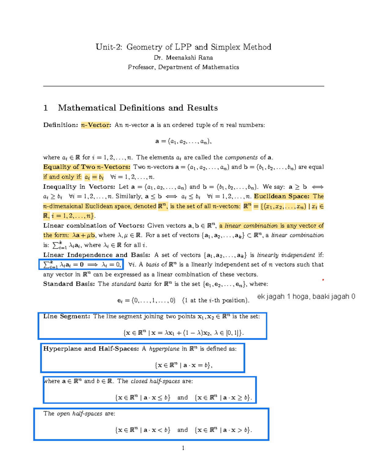 Geometry of LPP and Simplex Method - OT-2 Lecture Notes - Studocu