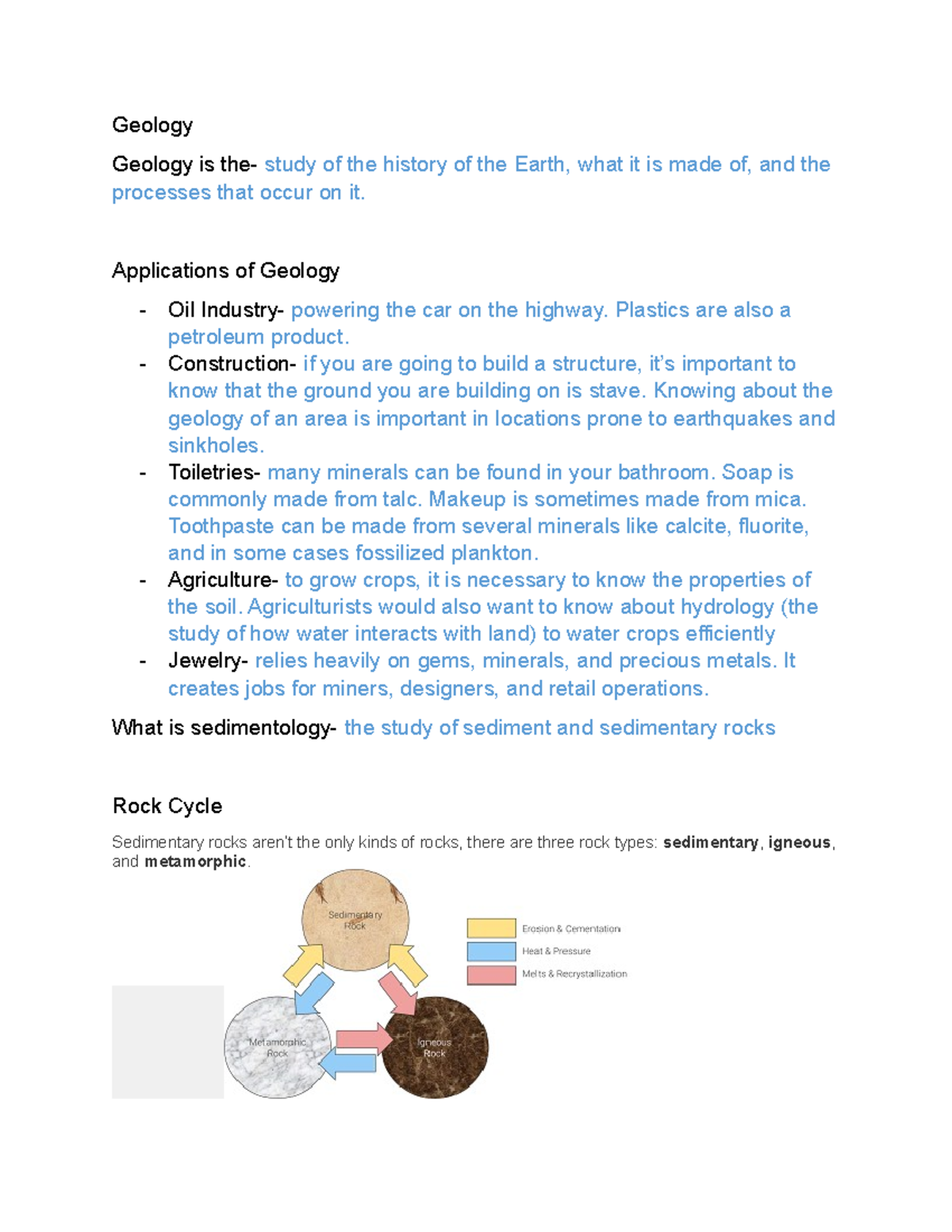 Geology Guided Notes 7: Rock Types, Fossils & Dating Methods - Studocu
