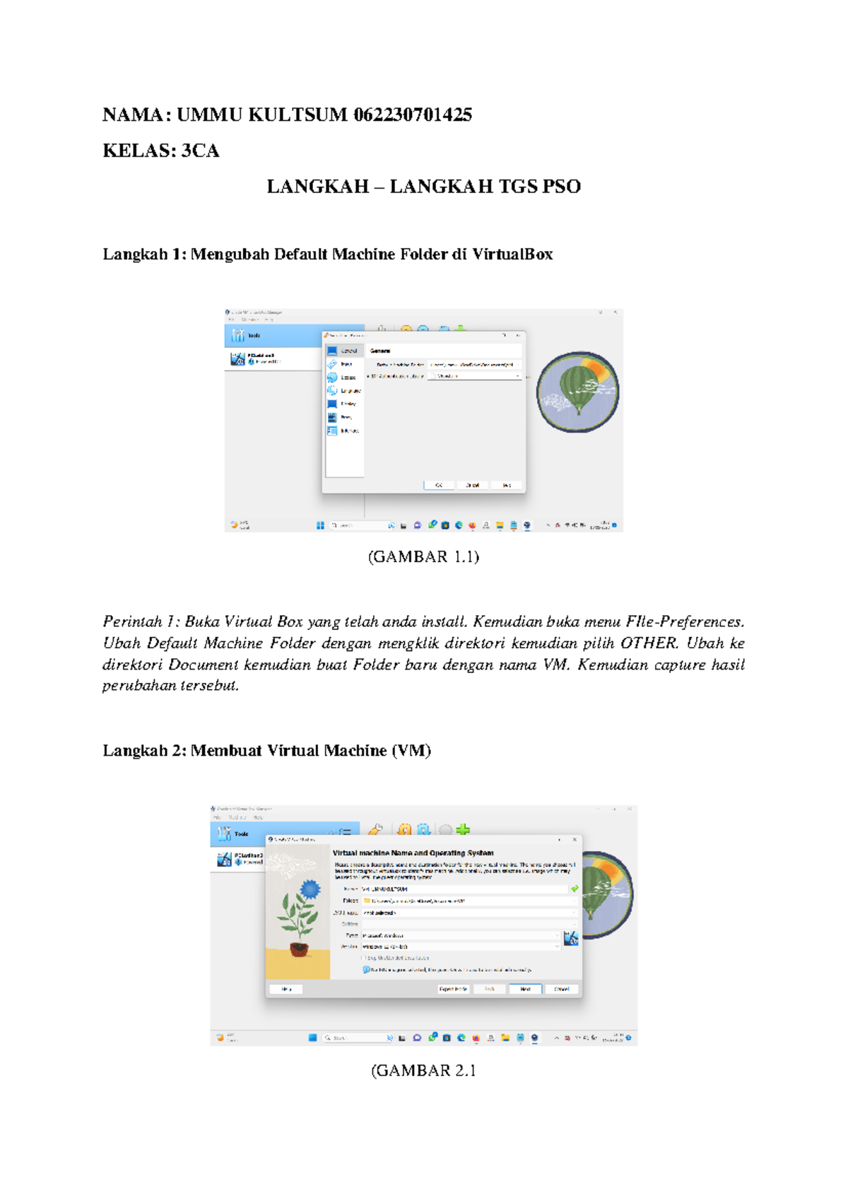 TGS PSO - Panduan Mengubah Default Machine Folder di VirtualBox - Studocu