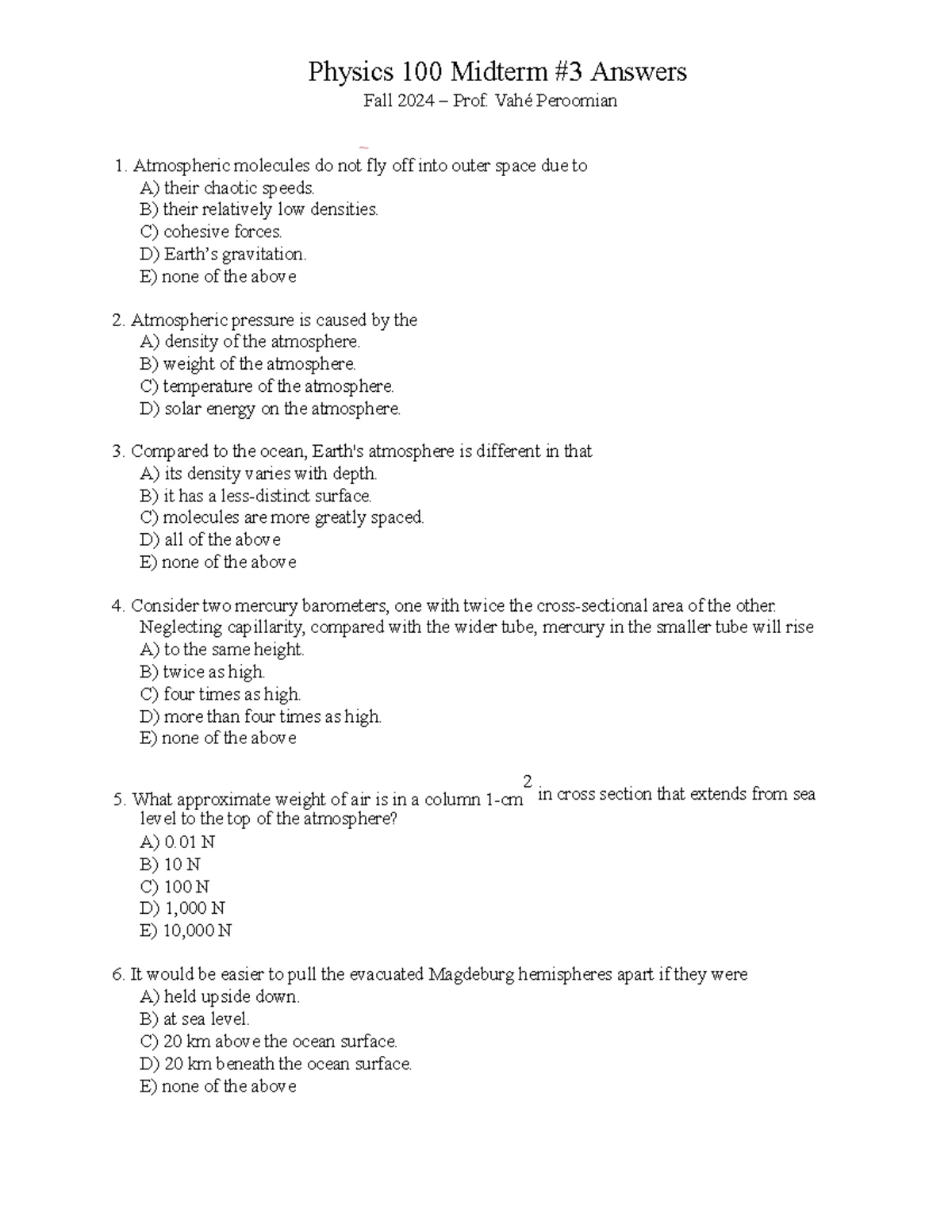 Physics 100 Fall 2024 Final Exam Review Answers and Explanations - Studocu