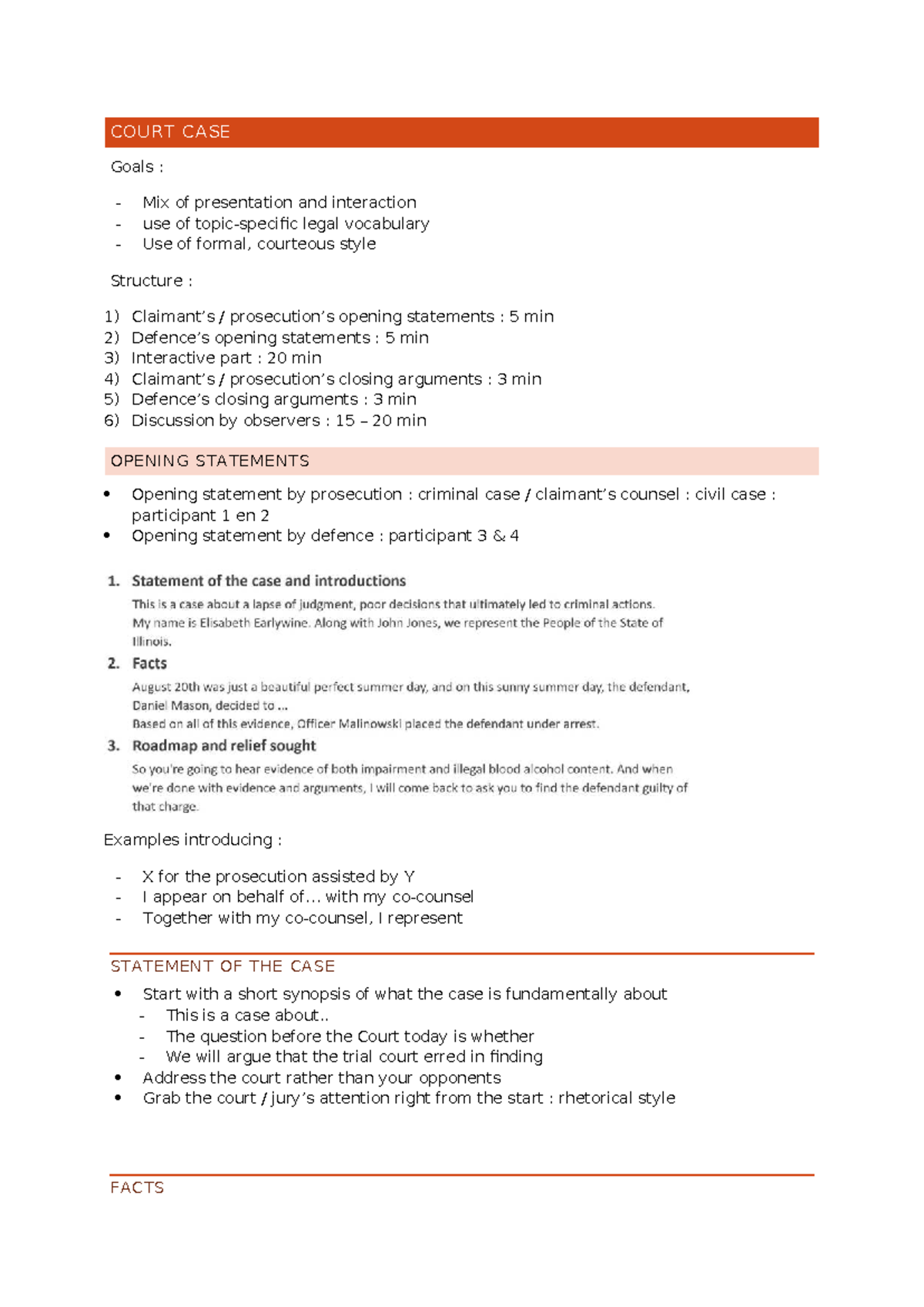 COURT CASE EXAM: Structure and Strategies for Effective Legal Arguments ...