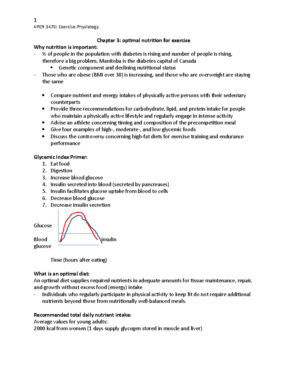 Exphys Chapter 3 - Lecture notes 4 - KPER 3470: Exercise Physiology ...