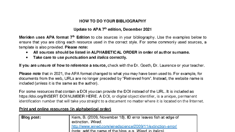 How to Create a Bibliography in APA 7th Edition Format - Studocu