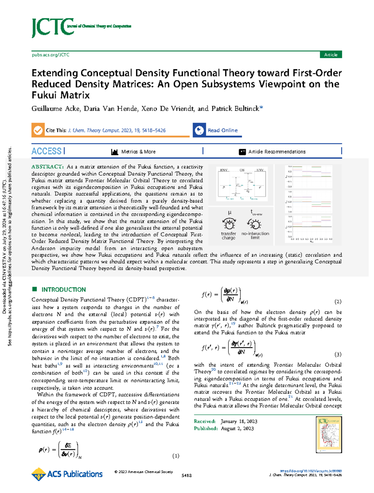 Acke et al 2023 extending conceptual density functional theory toward ...