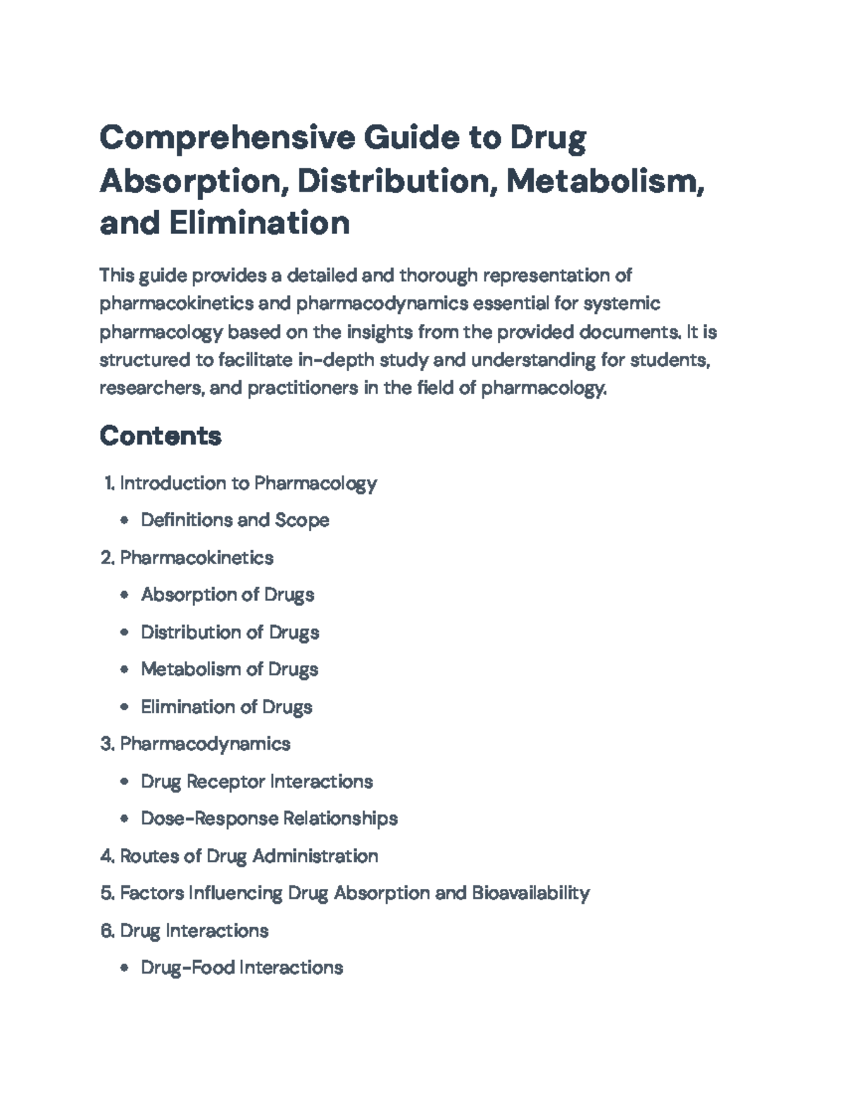 Comprehensive Guide to PK & PD in Pharmacology (PHAR 101) - Studocu