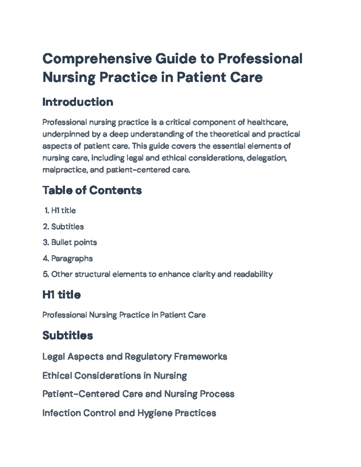 Professional Nursing Practice: A Comprehensive Guide to Patient Care ...