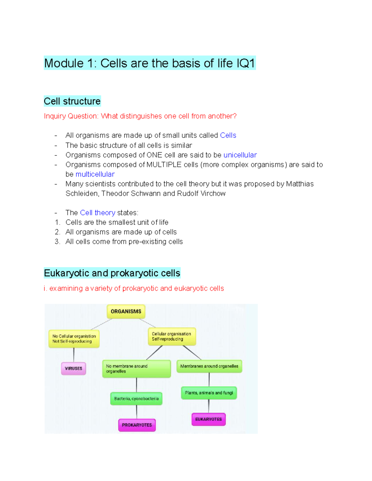 Bio MOD1: Cells as the Basis of Life - Structure & Function Insights ...