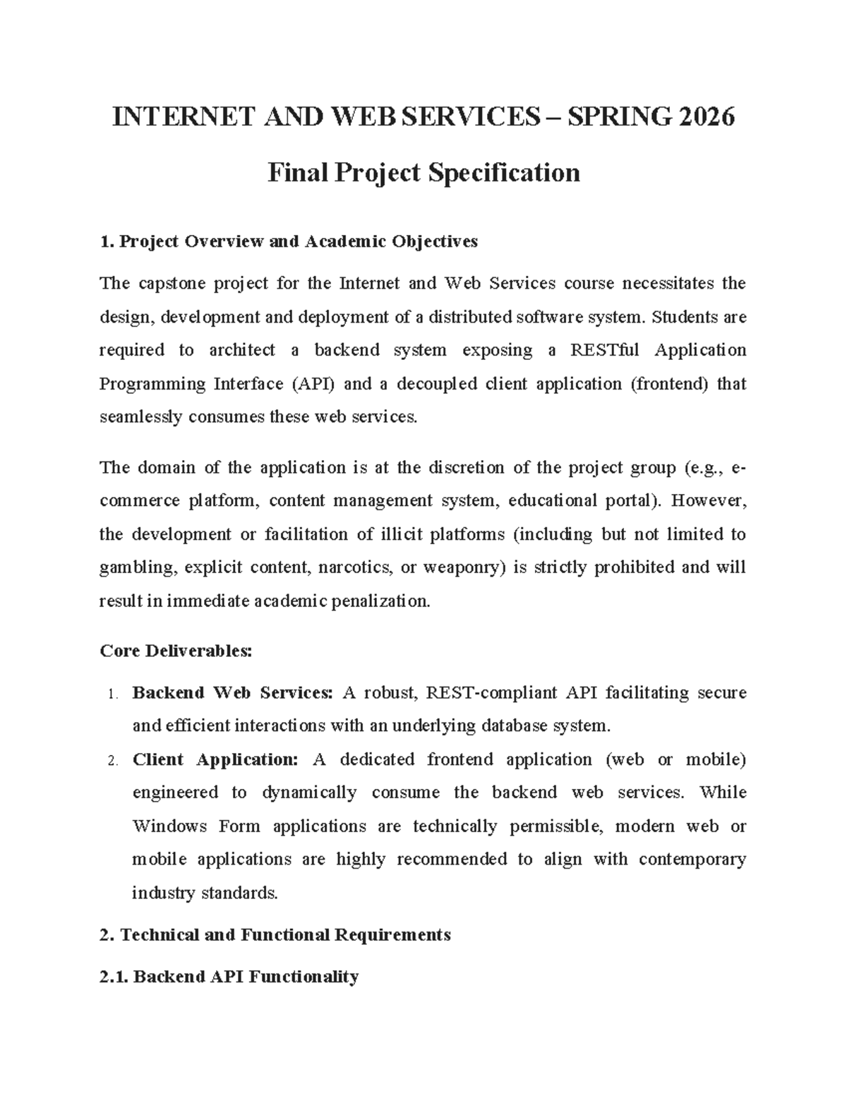 IWS 61FIT3 Spring 2026 Final Project Requirements for IT Students - Studocu