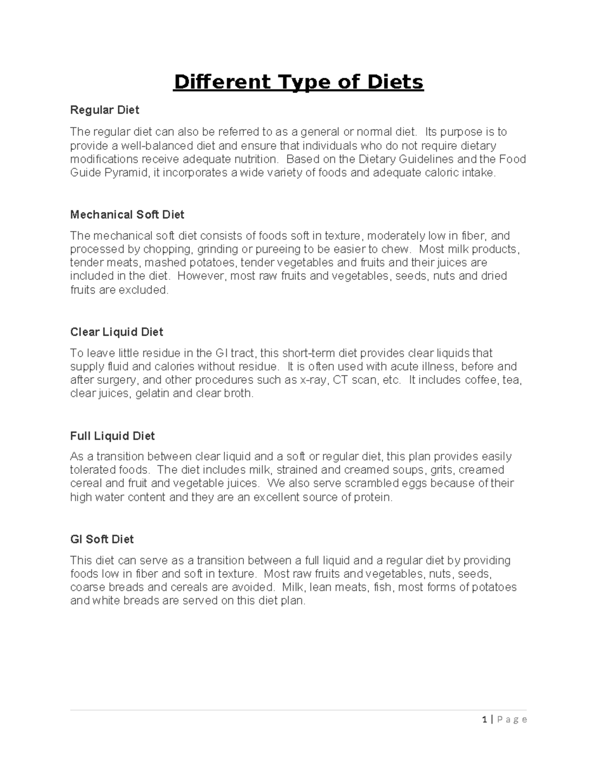 Dietary Considerations: Understanding Various Diet Types and Their ...