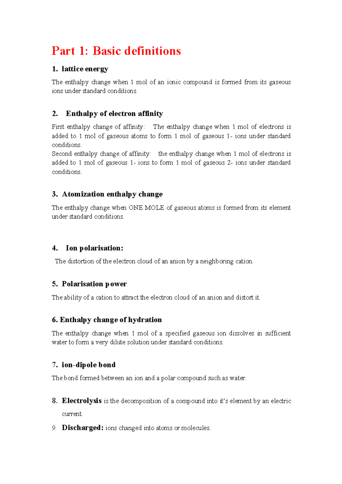 A-Level Chemistry Definitions: Key Terms and Concepts for Success - Studocu