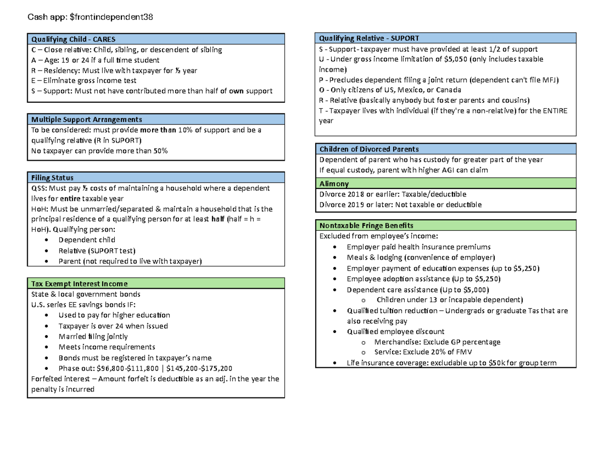 REG Study Guide: Key Tax Concepts and Regulations - Studocu