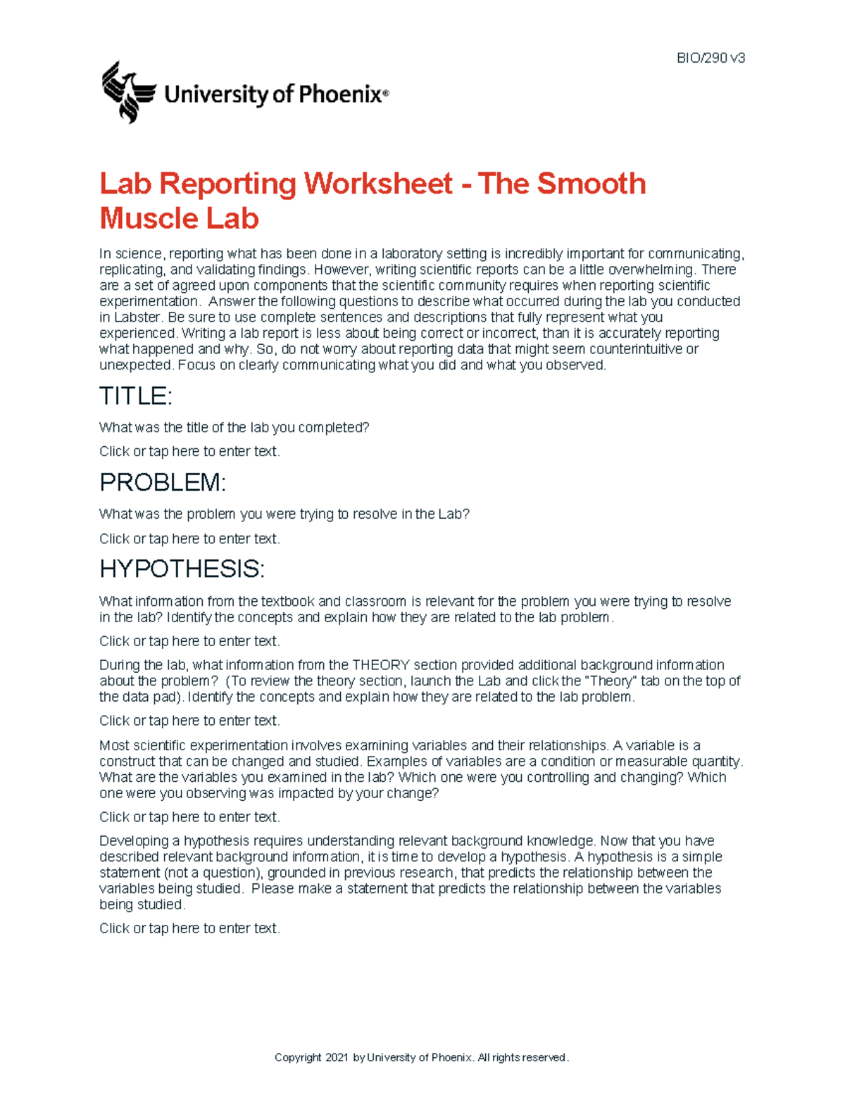 BIO 290 Week 5 Smooth Muscle Lab Report Guidelines and Summary - Studocu