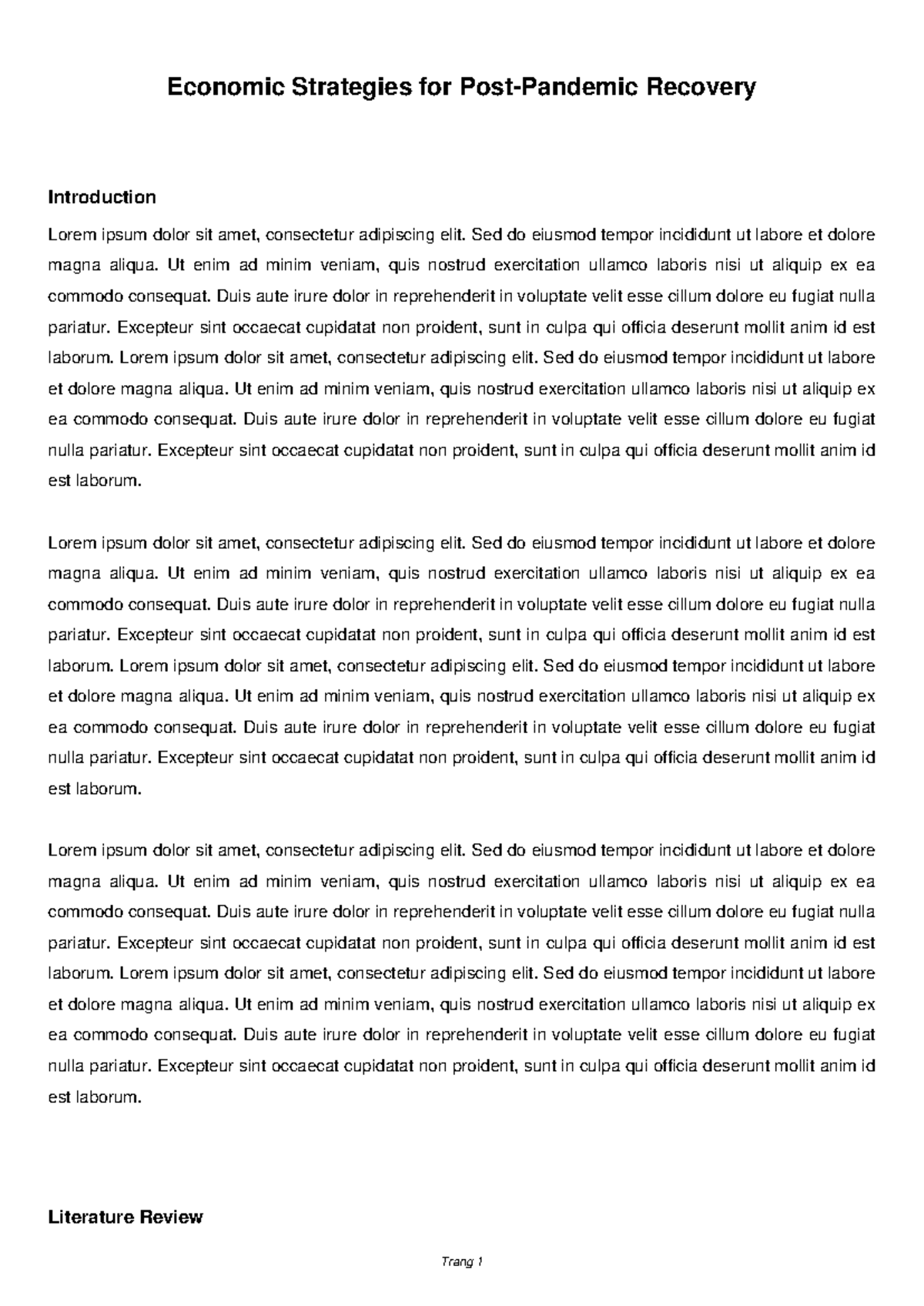 Economic Strategies for Post-Pandemic Recovery: A Comprehensive Study ...