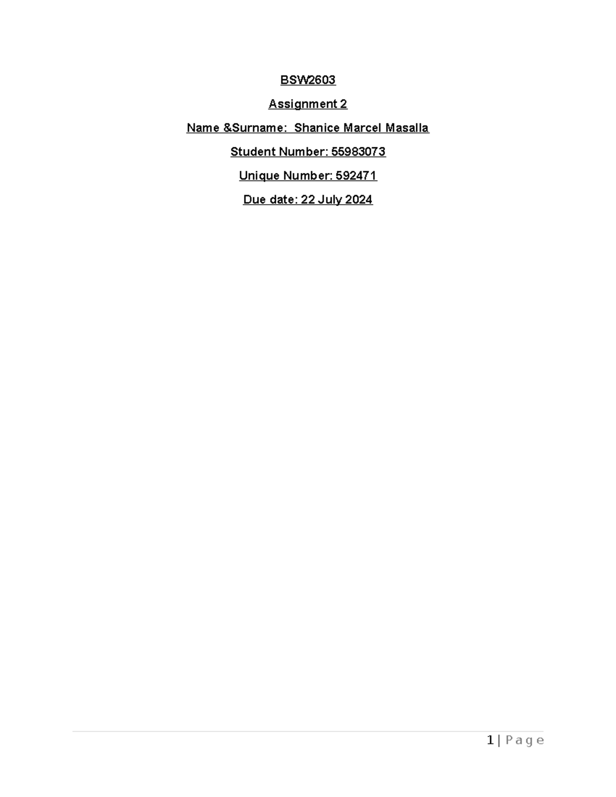 BSW2603 Assignment 2: Exploring Social Welfare Policy & Its Impact ...