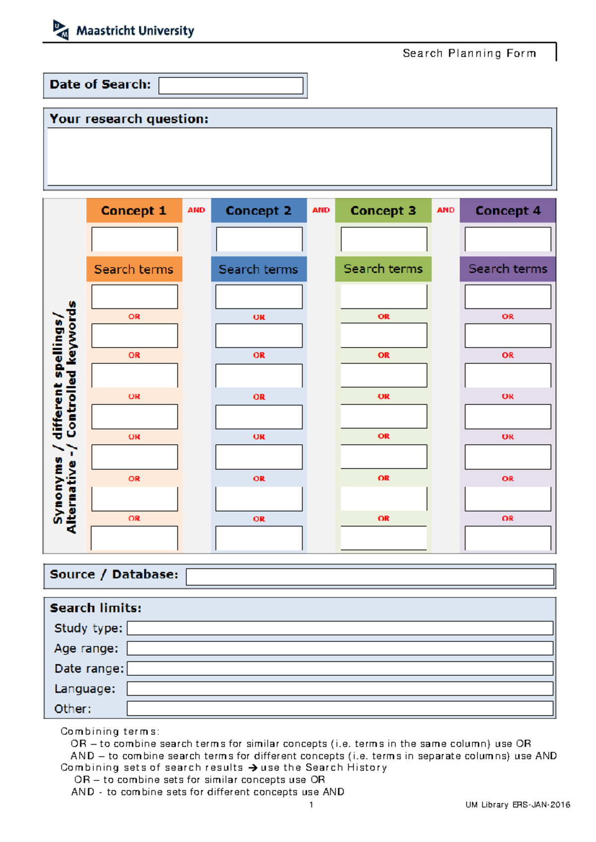 Search Planning Form - shdwbsjdg sdjshdgsd - Organisational behaviour ...
