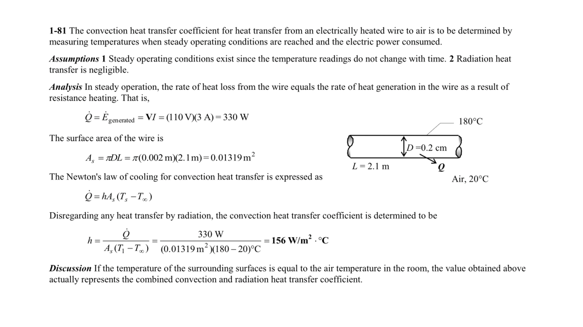 HW1-sol - Hw 1 solution - The convection heat transfer coefficient for ...