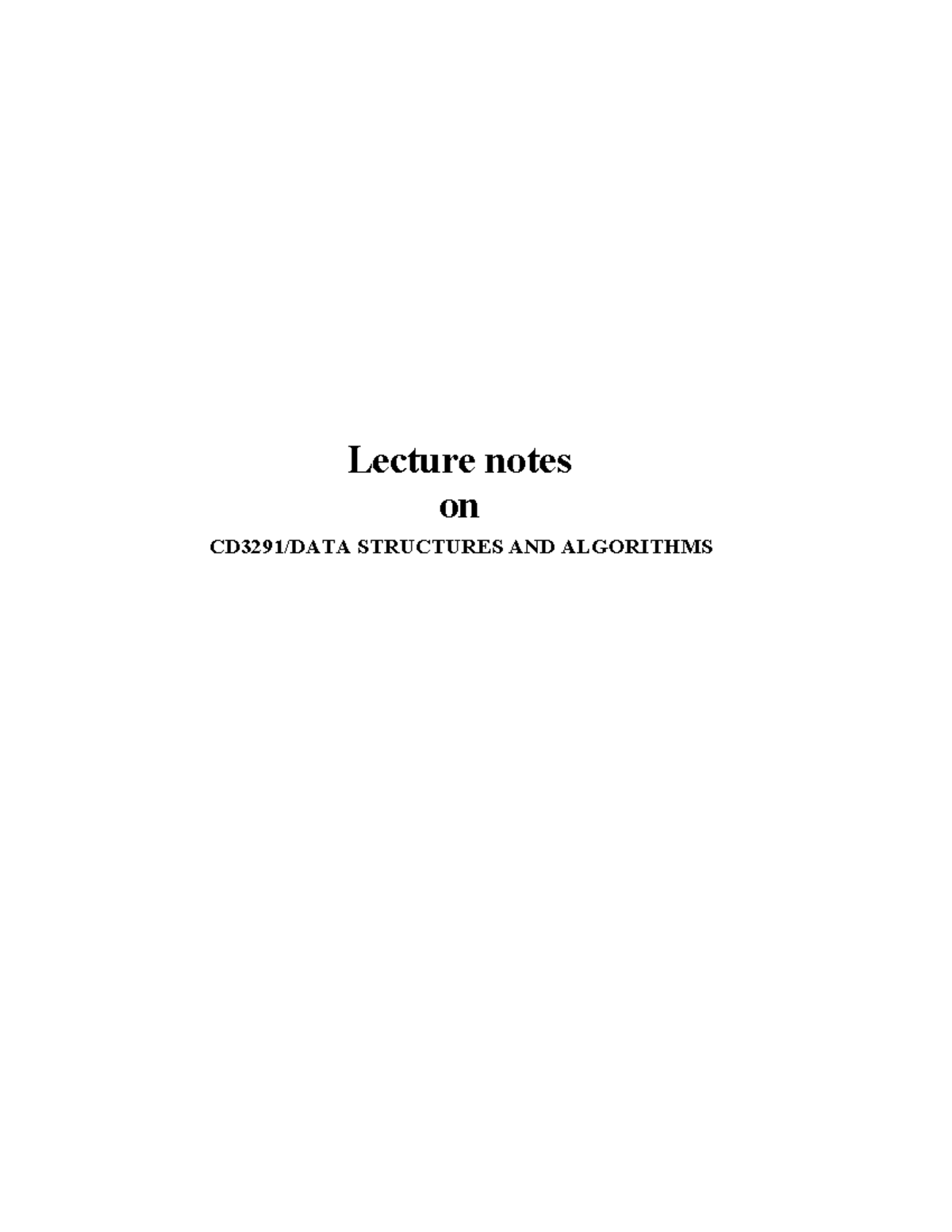DS3291 Lecture Notes on Data Structures and Algorithms - Studocu