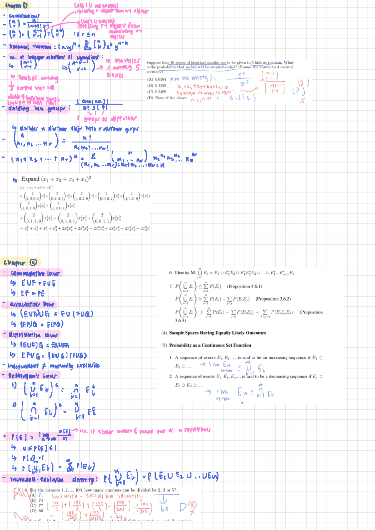 ST2131 Midterms Cheatsheet - Chapter O Lobj 1 is not chosen ...