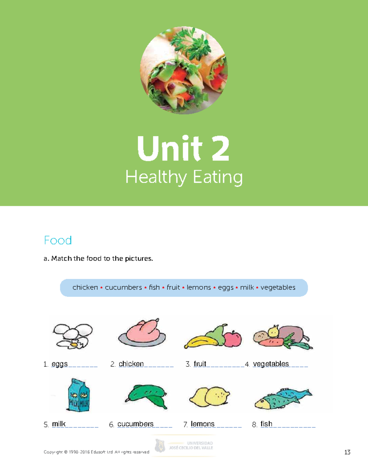 Basic 2 Workbook Unit 2: Healthy Eating Activities and Dialogues - Studocu