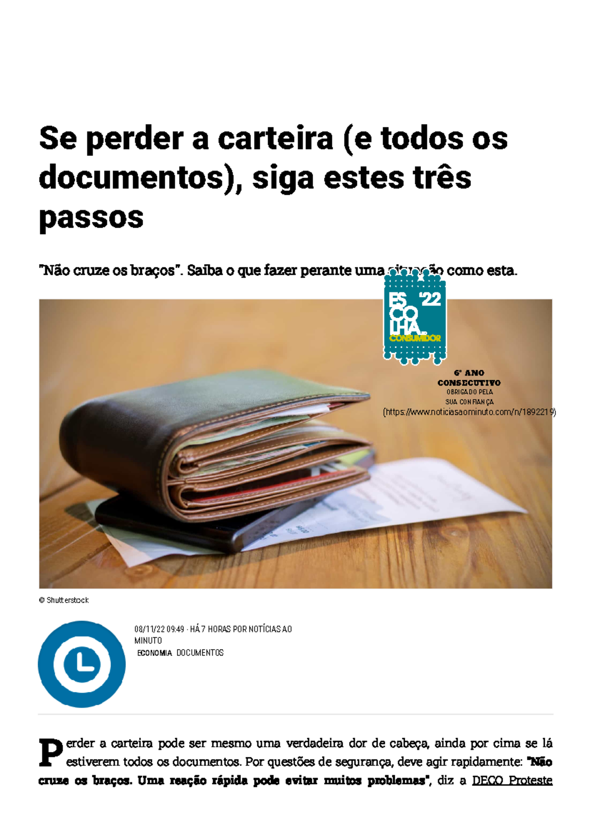 Guia Prático: O Que Fazer em Caso de Perda da Carteira - Studocu