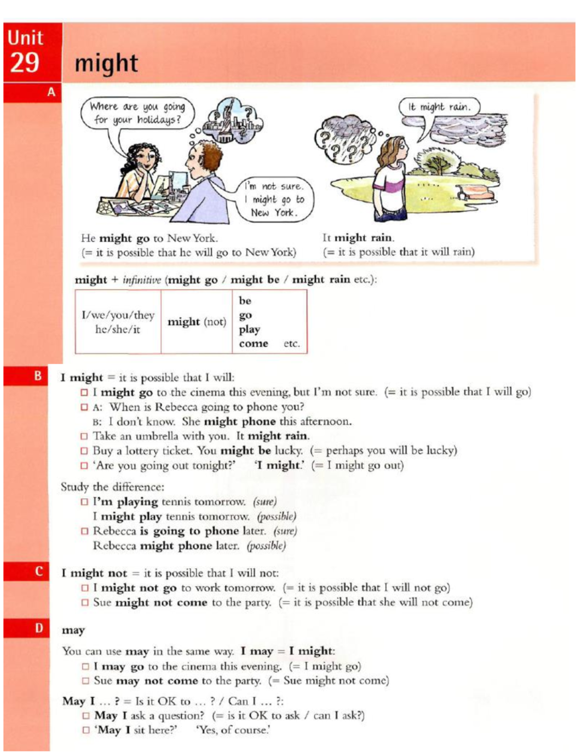 Might - Unit 29 Grammar Exercises and Usage Notes - Studocu