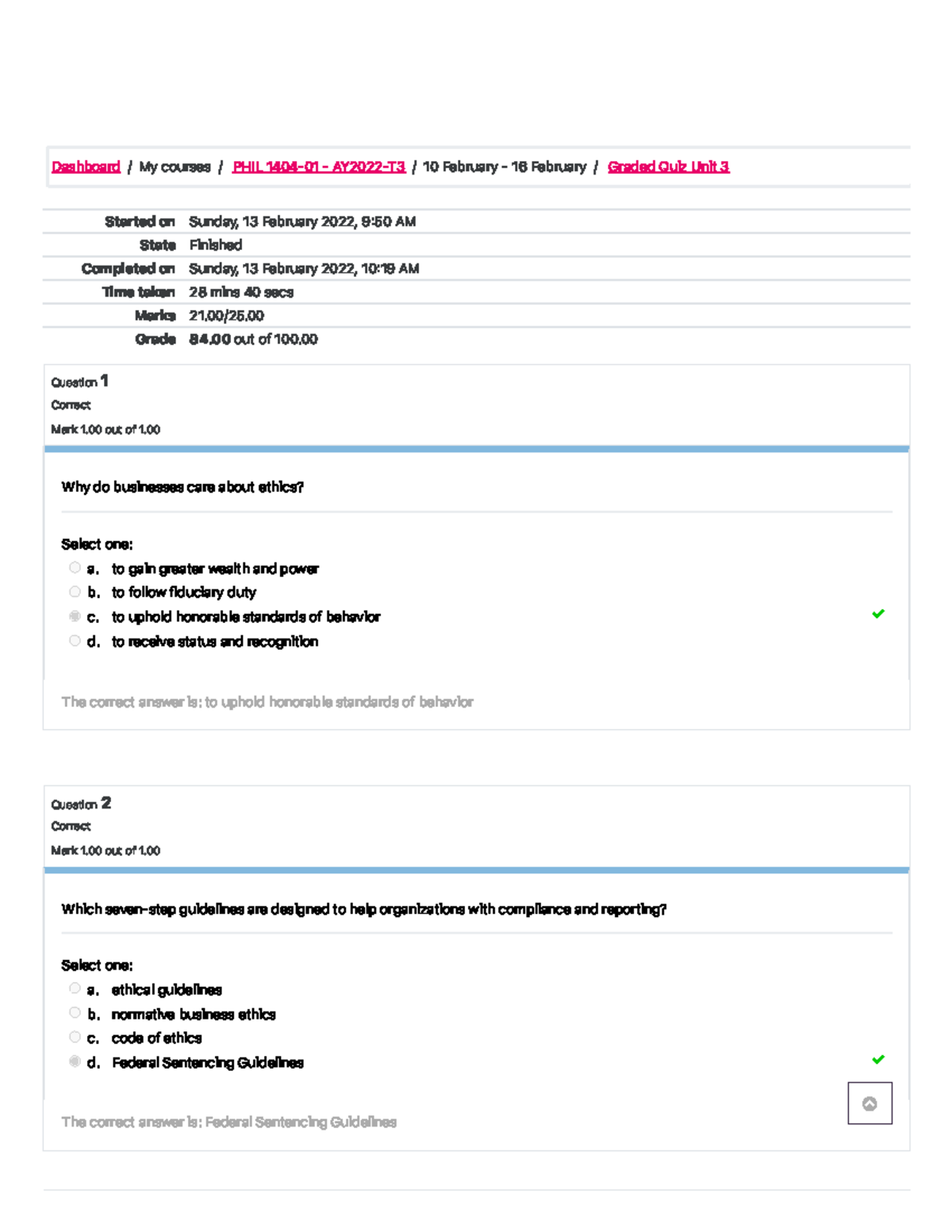 Graded Quiz PHIL 1404-01 Unit 3 Review with Answers - Studocu