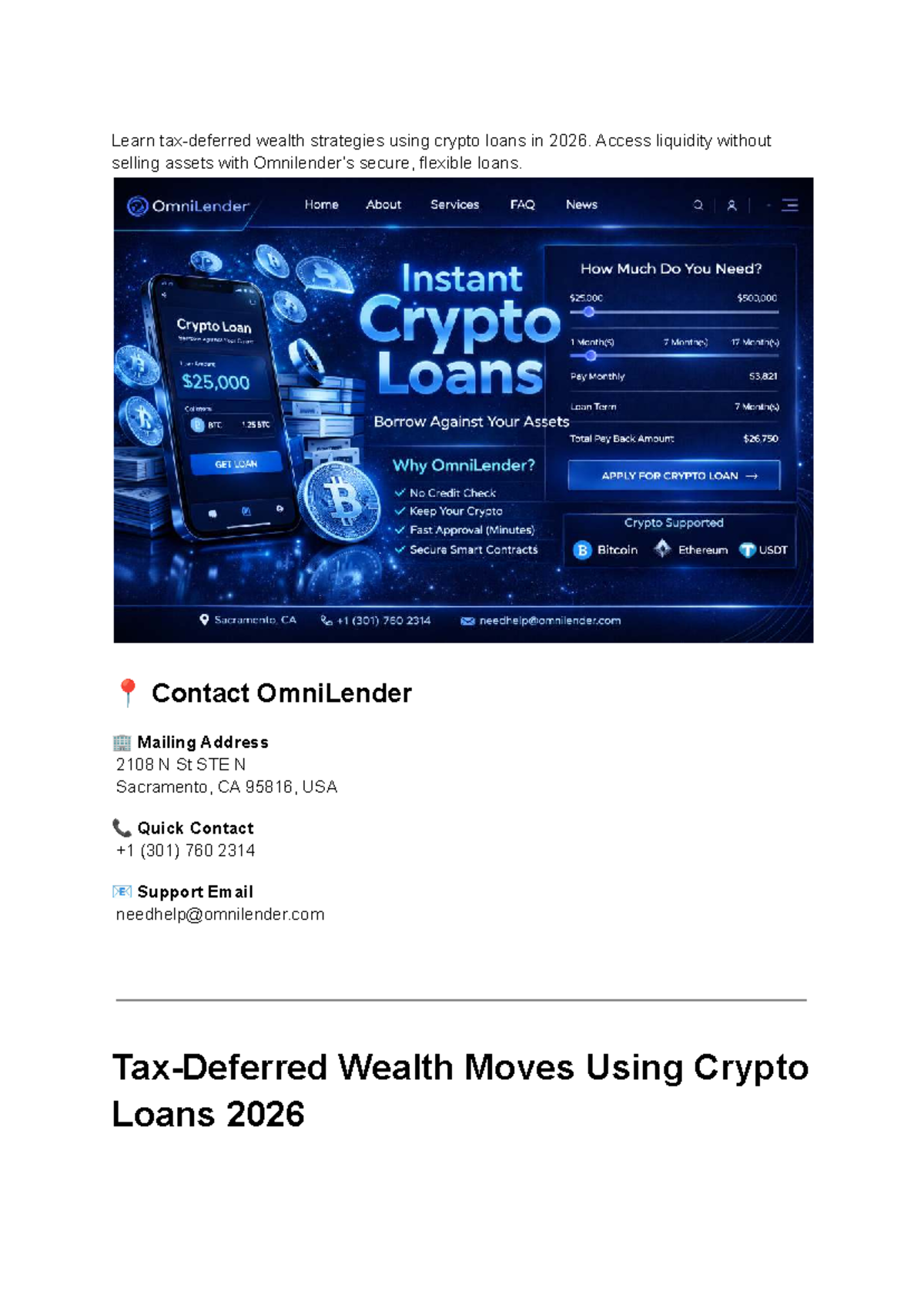 Tax-Deferred Wealth Strategies with Crypto Loans 2026 - Studocu