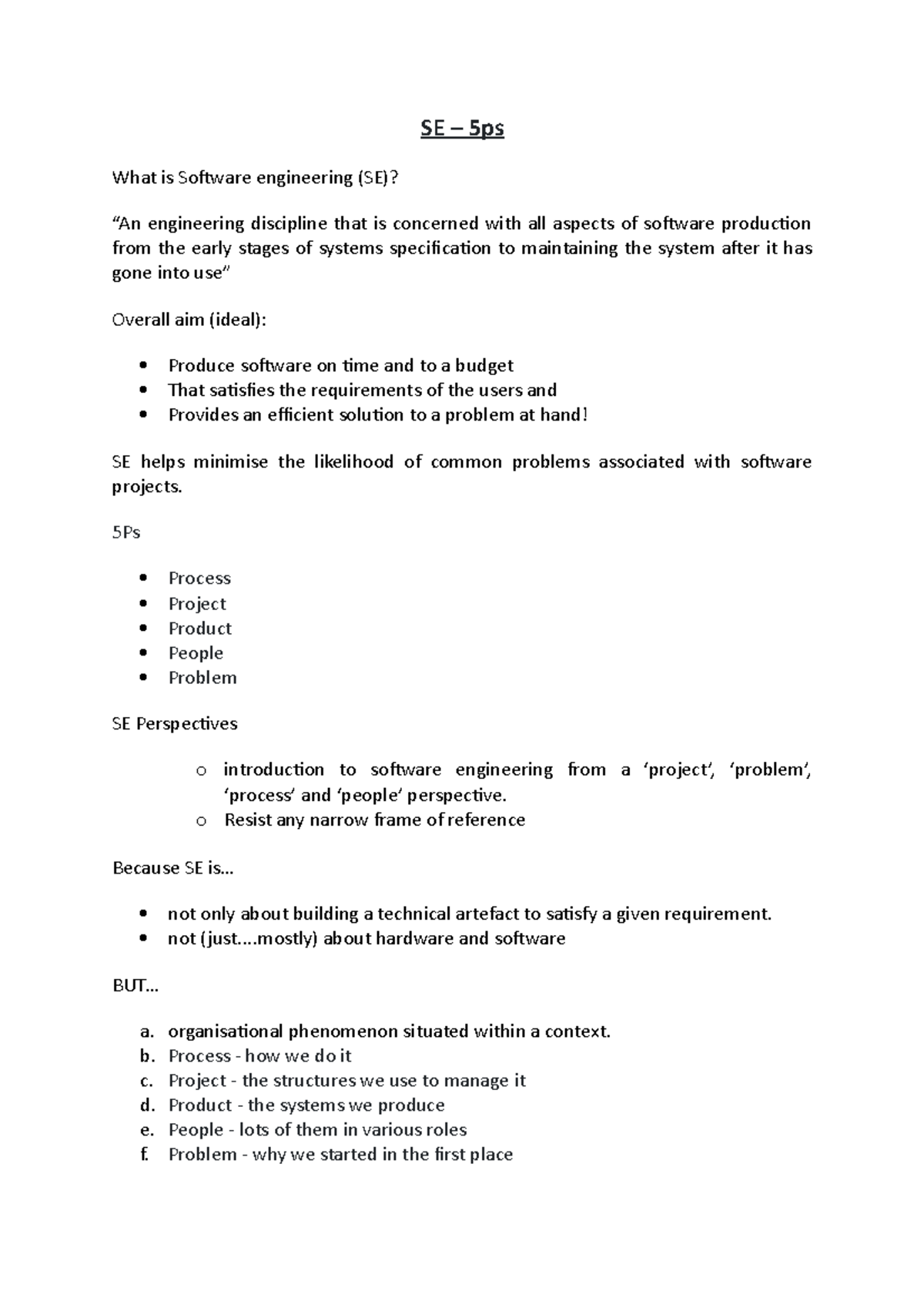 SE - 5Ps: Exploring Software Engineering Concepts and Methodologies ...