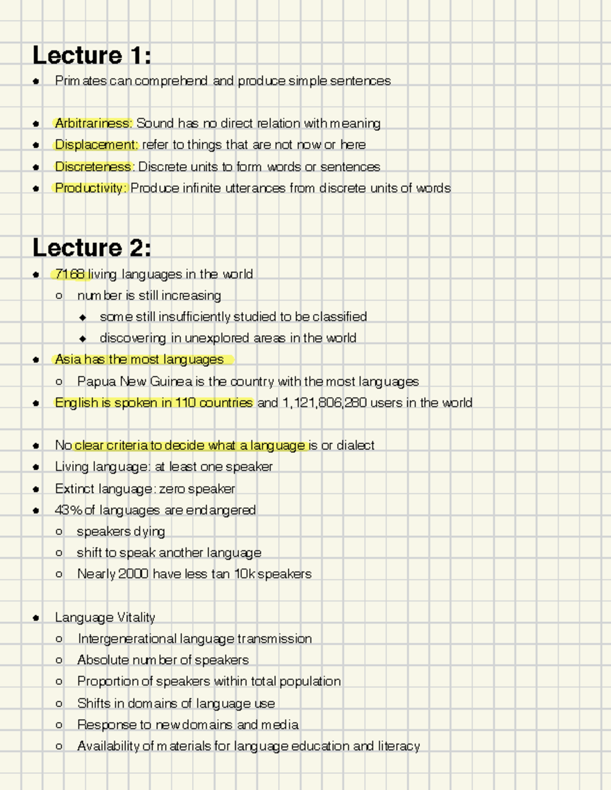 LING1000 Lecture Notes - Summary of Invitation to Linguistics - Studocu