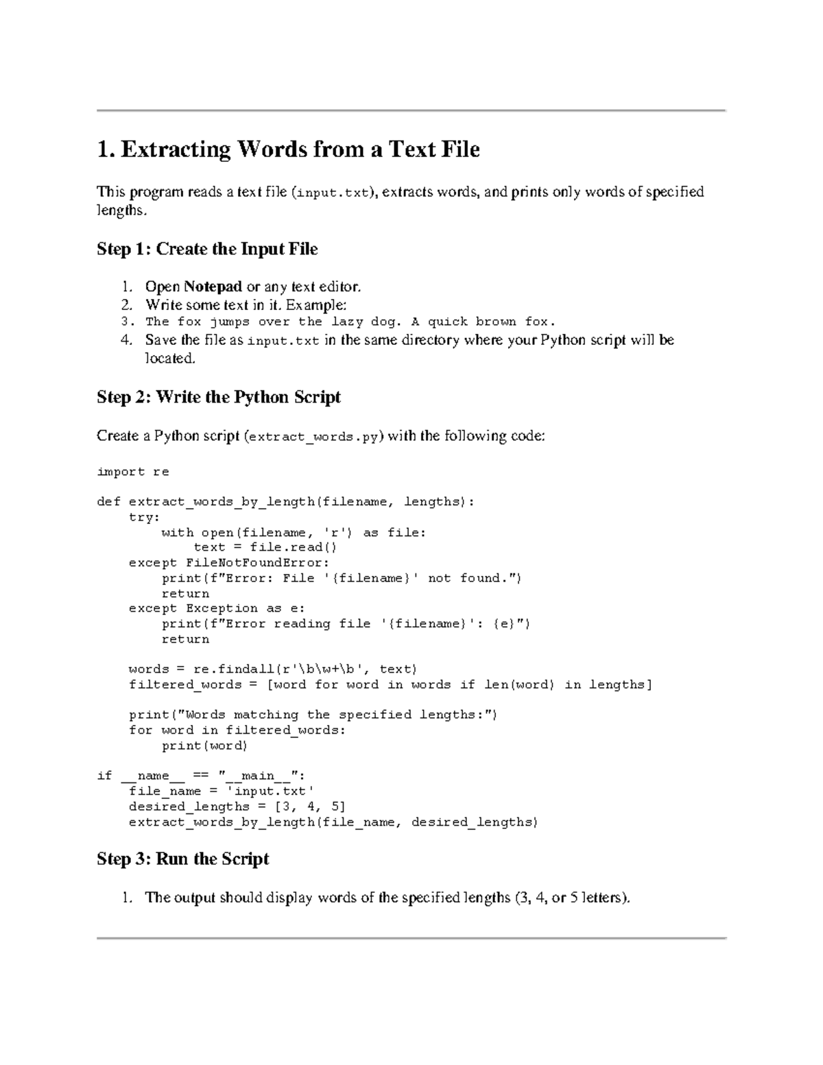 Python Prac 4 - Extracting Words, Finding Closest Points, & Executables ...