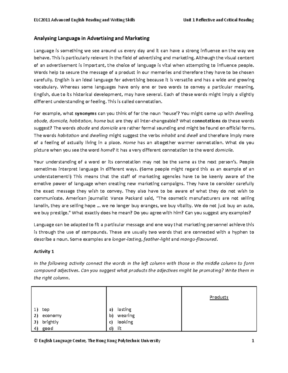 Language in Advertising and Marketing: A Comprehensive Analysis - Studocu