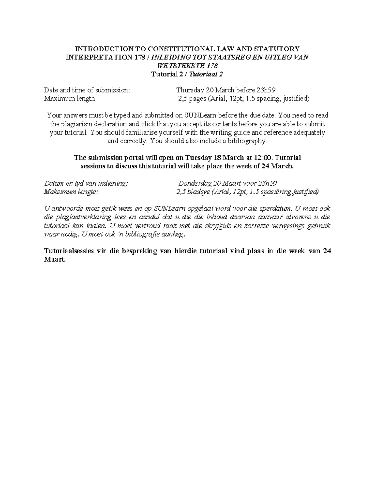 Constitutional Law Tutorial 2: Key Concepts and Judicial Review ...